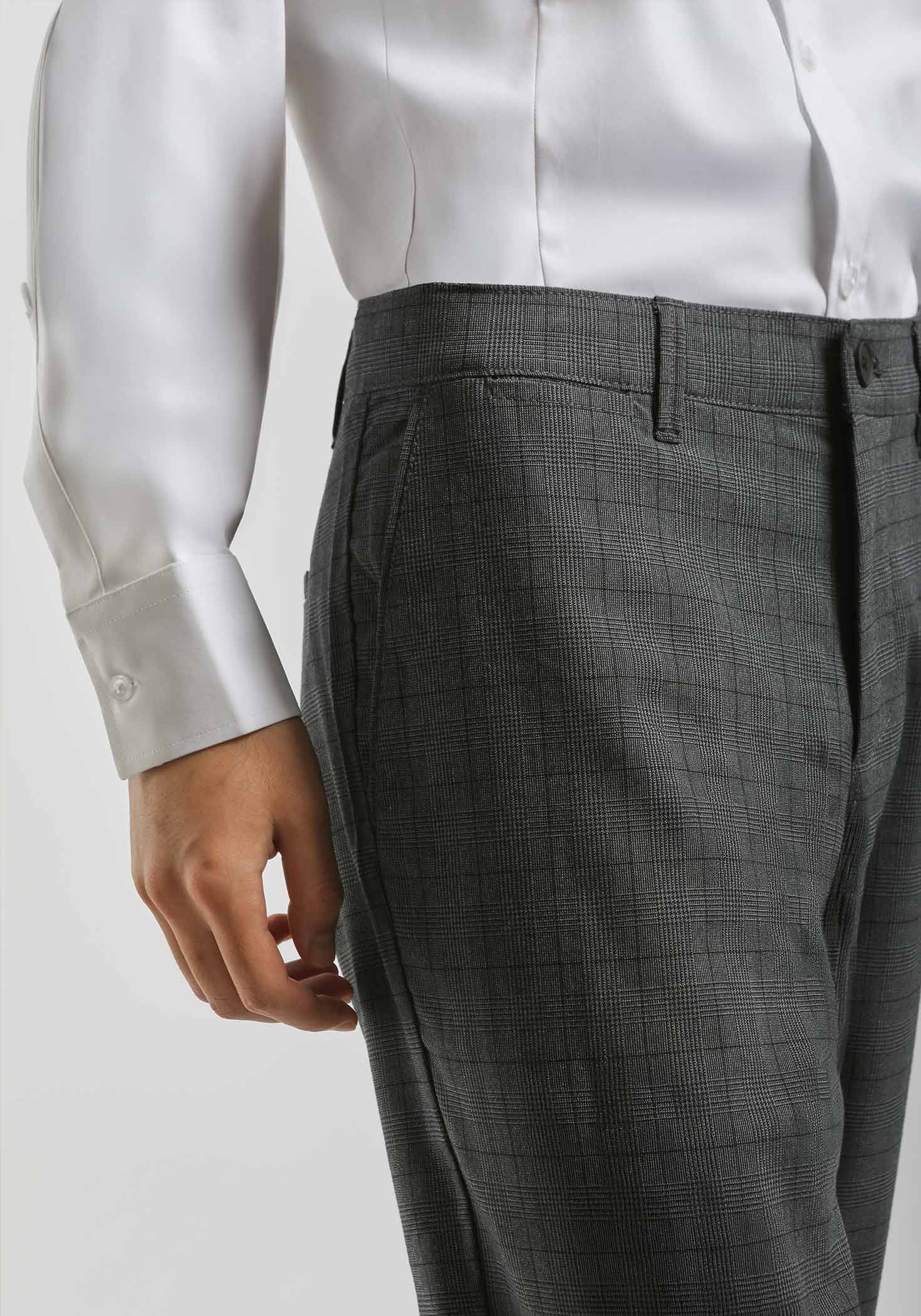 Pantaloni chino con fantasia a quadri|Colore:Blue