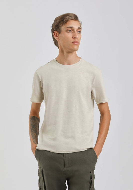 T-shirt basic 100% cotone|Colore:Sabbia