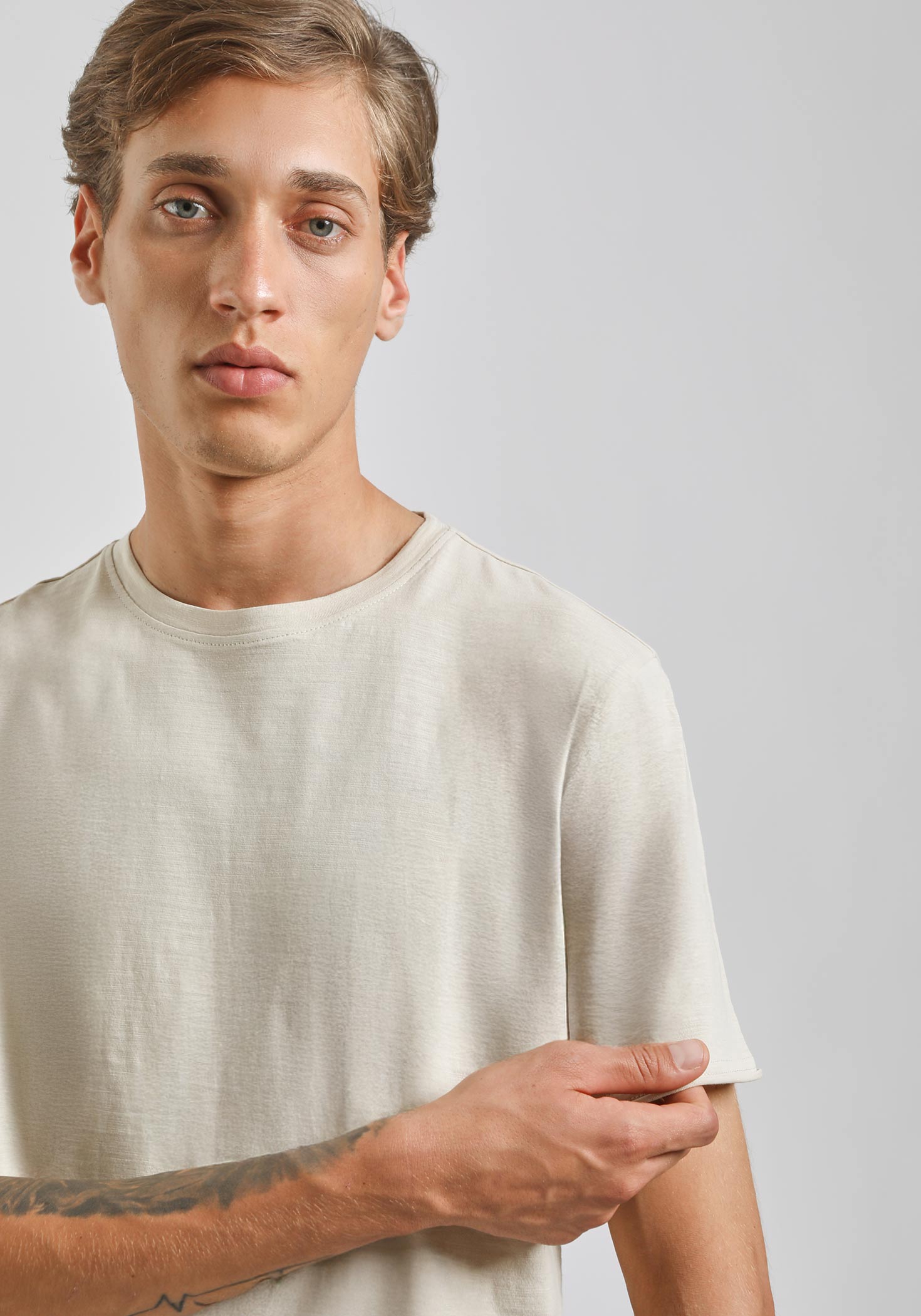 T-shirt basic 100% cotone|Colore:Sabbia