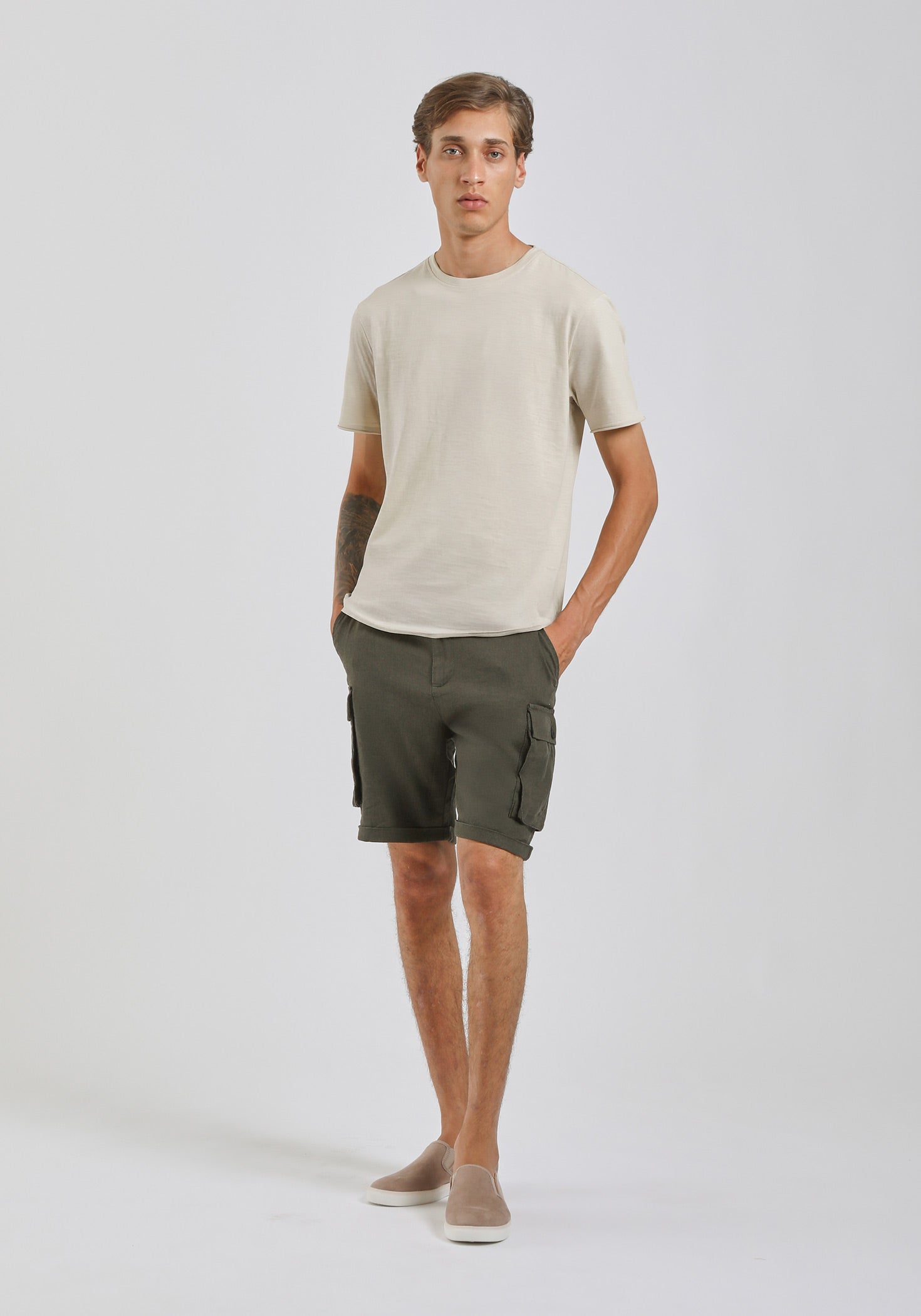 T-shirt basic 100% cotone|Colore:Sabbia