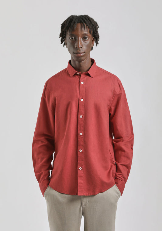 Camicia misto lino|Colore:Amaranto