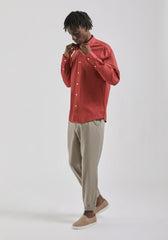 Camicia misto lino|Colore:Amaranto