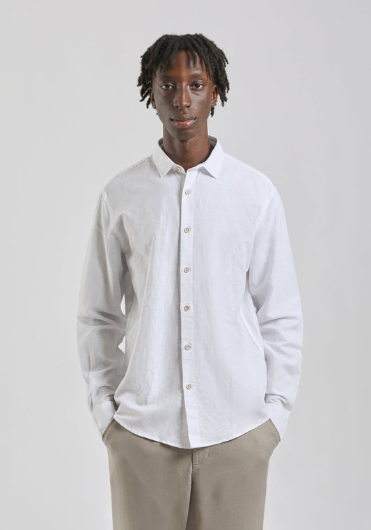 Camicia misto lino|Colore:Bianco