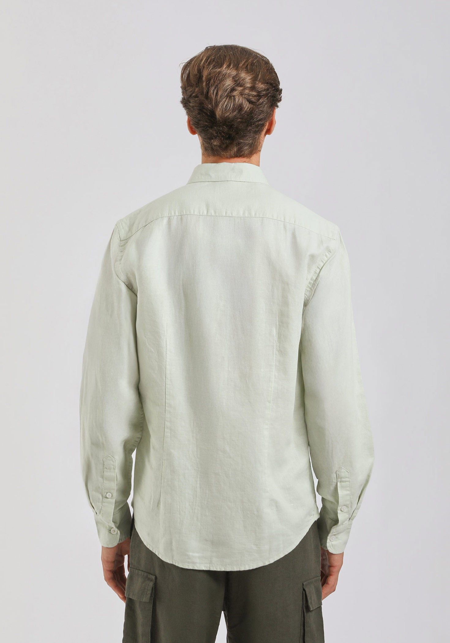 Camicia misto lino|Colore:Verde chiaro