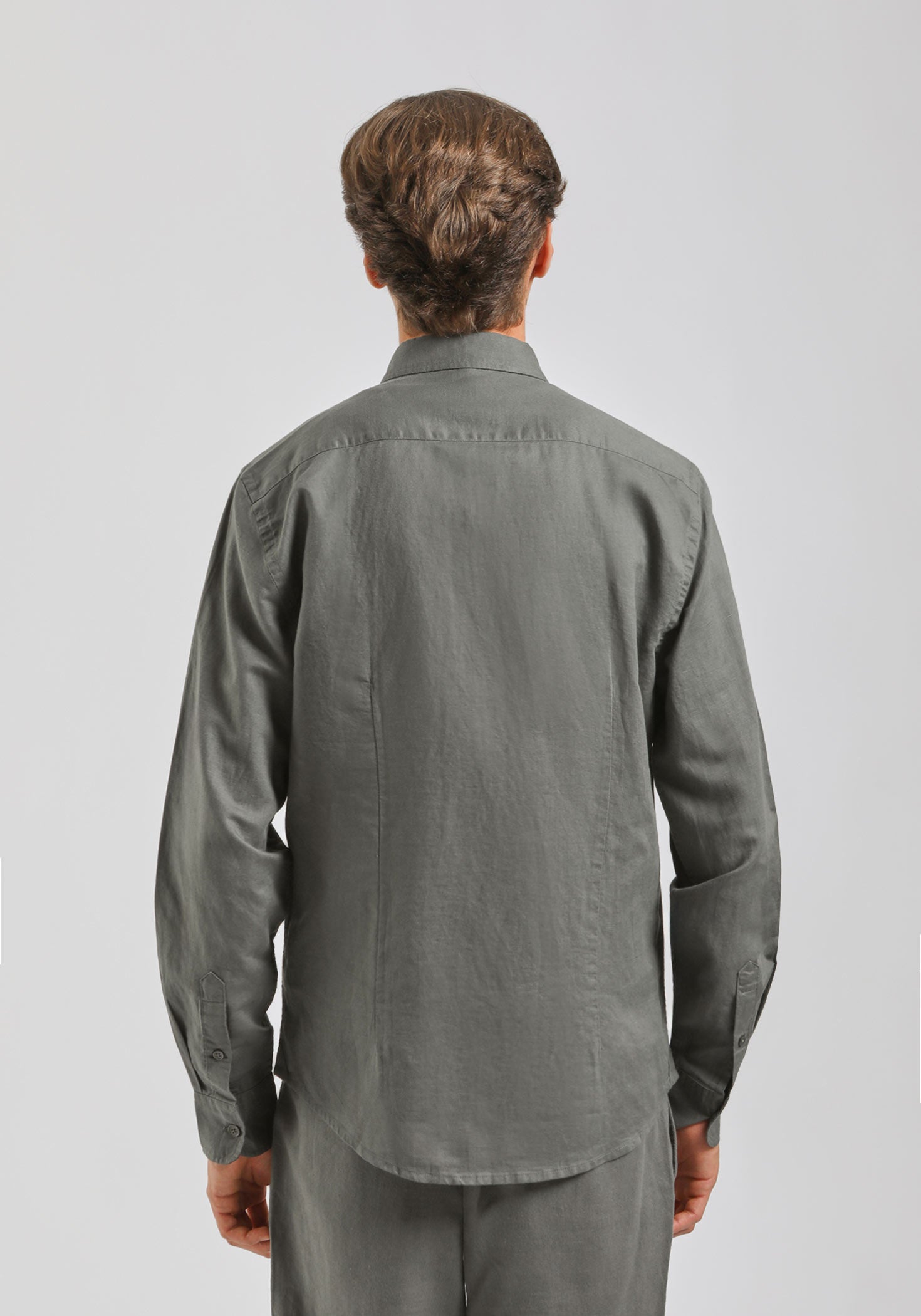 Camicia misto lino con tasconi|Colore:Grigio