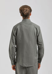 Camicia misto lino con tasconi|Colore:Grigio