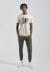 T-shirt 100% cotone con stampa|Colore:Ecrù