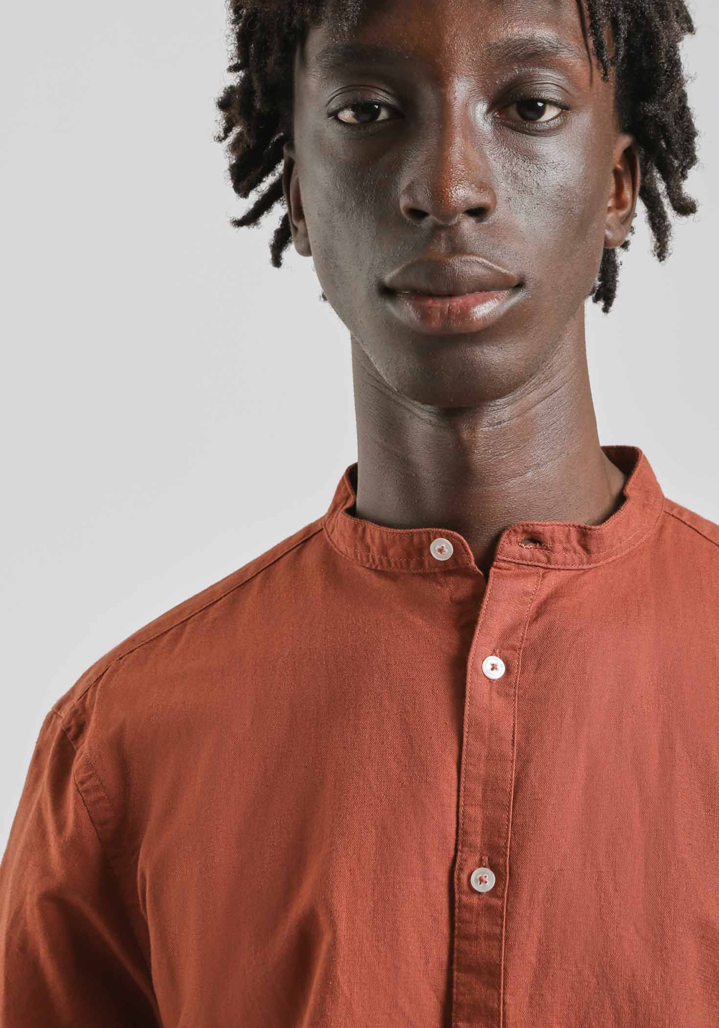 Colore Rame Camicia mezza manica misto lino – ClaytonItalia