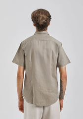 Camicia mezza manica misto lino|Colore:Fango