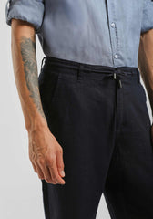 Pantaloni misto lino|Colore:Denim