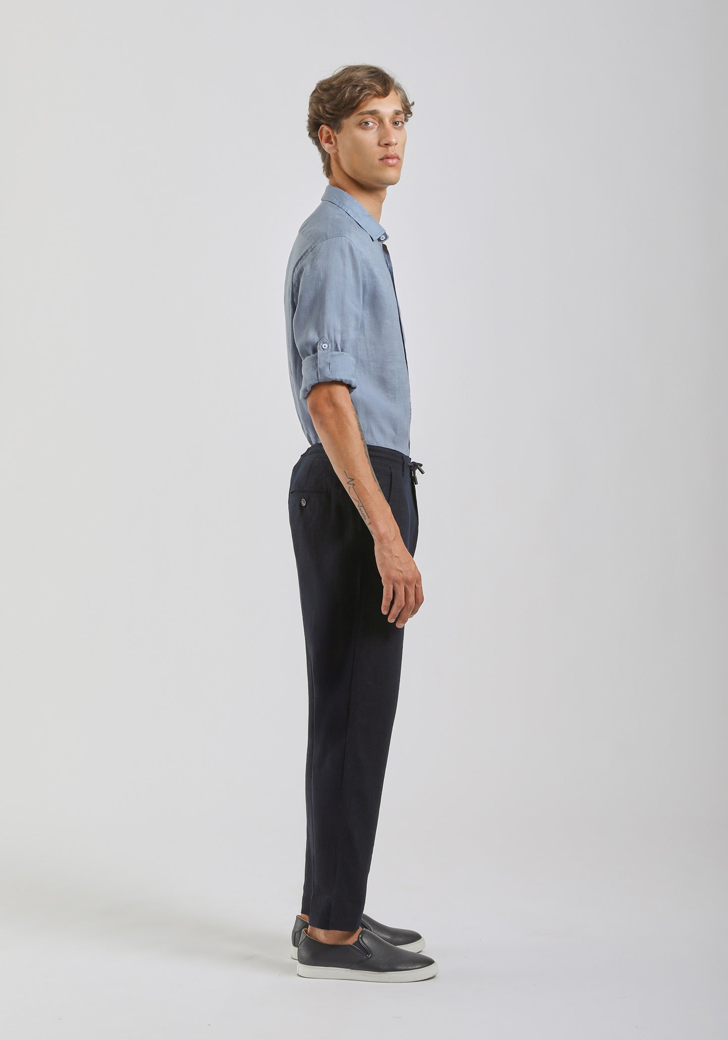 Pantaloni misto lino|Colore:Denim