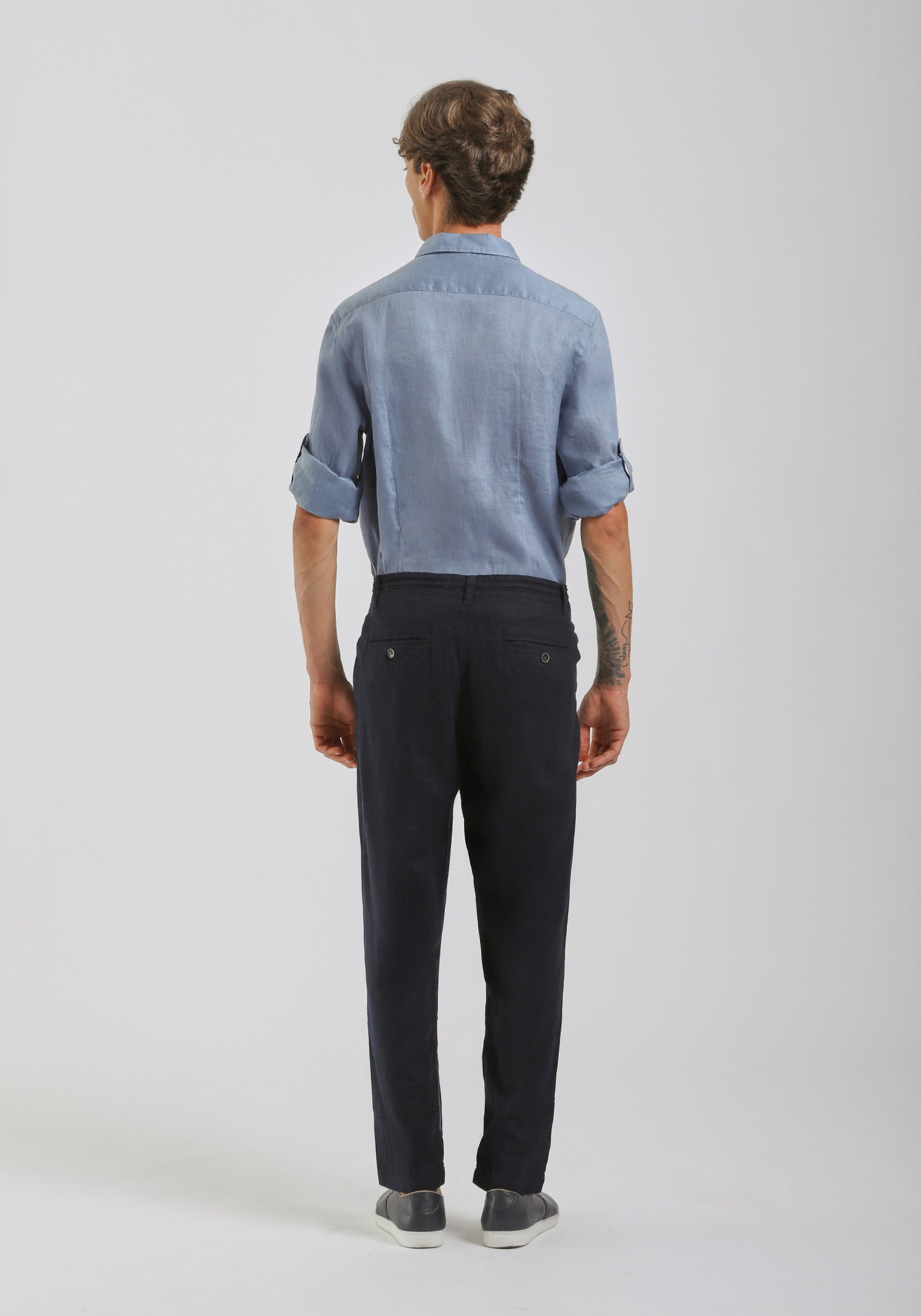 Pantaloni misto lino|Colore:Denim