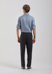 Pantaloni misto lino|Colore:Denim