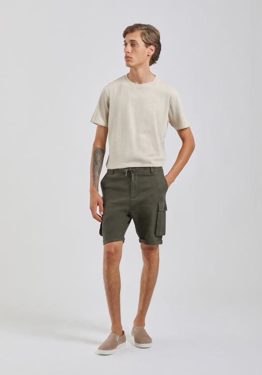 Bermuda misto lino con tasconi|Colore:Verde