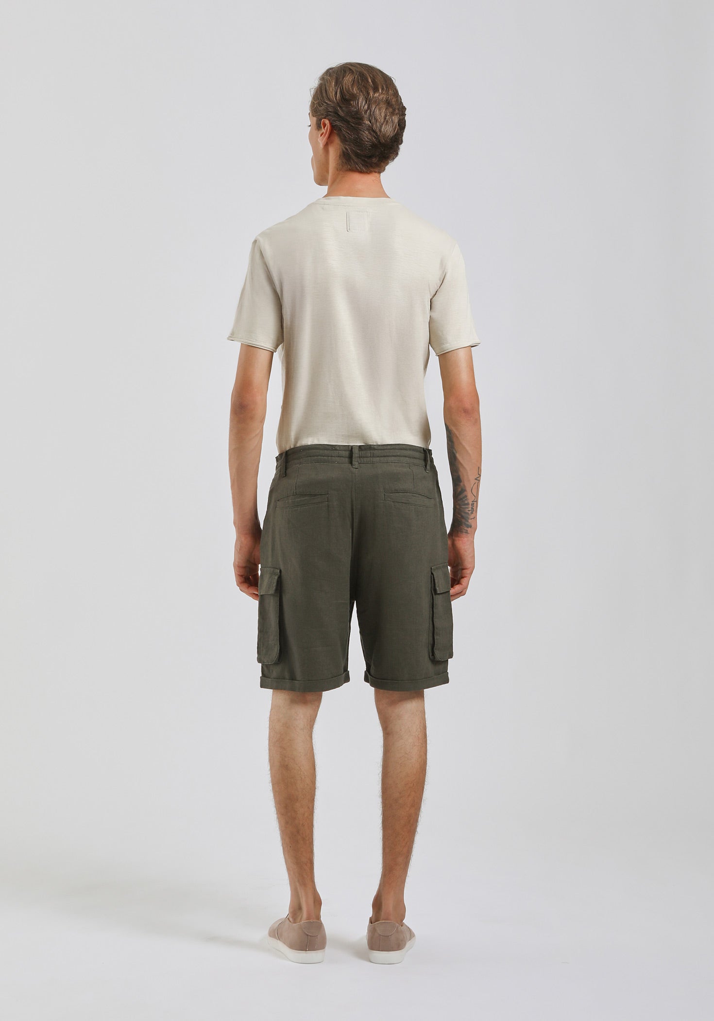 Bermuda misto lino con tasconi|Colore:Verde