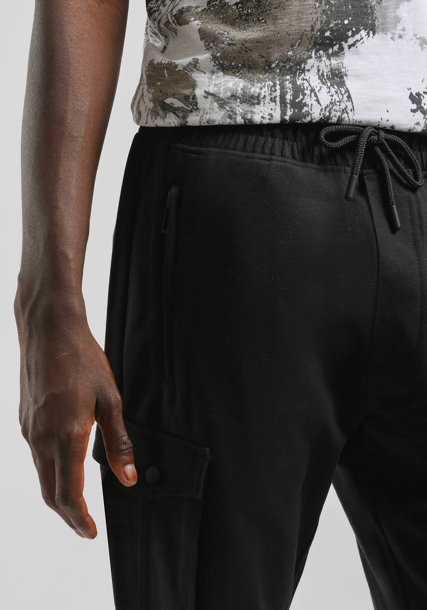 Bermuda cargo in felpa|Colore:Nero