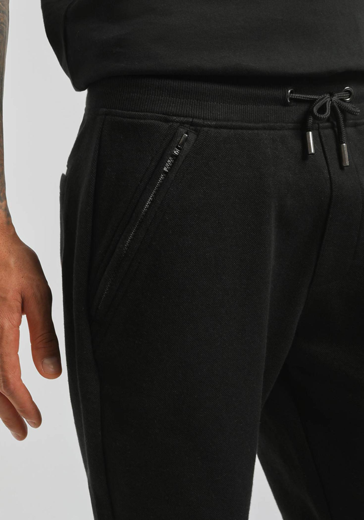 Bermuda in felpa con trama|Colore:Nero