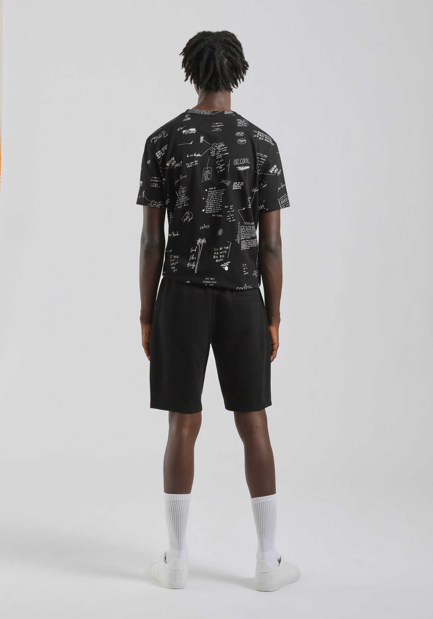 Bermuda in felpa strutturato|Colore:Nero