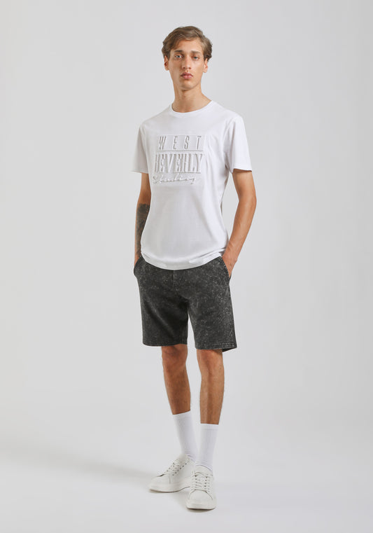 Bermuda in felpa misto cotone|Colore:Nero