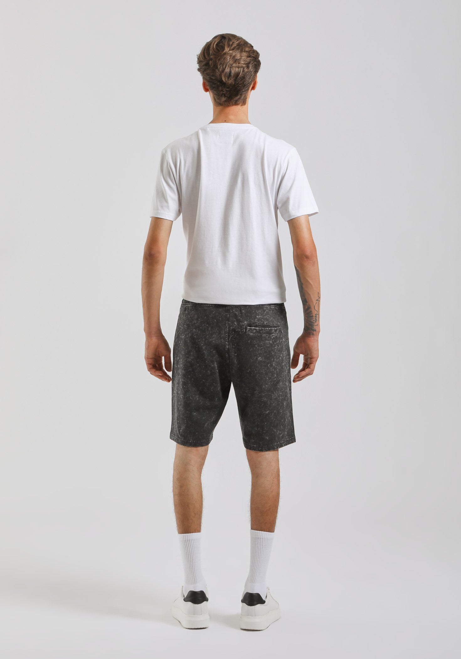 Bermuda in felpa misto cotone|Colore:Nero