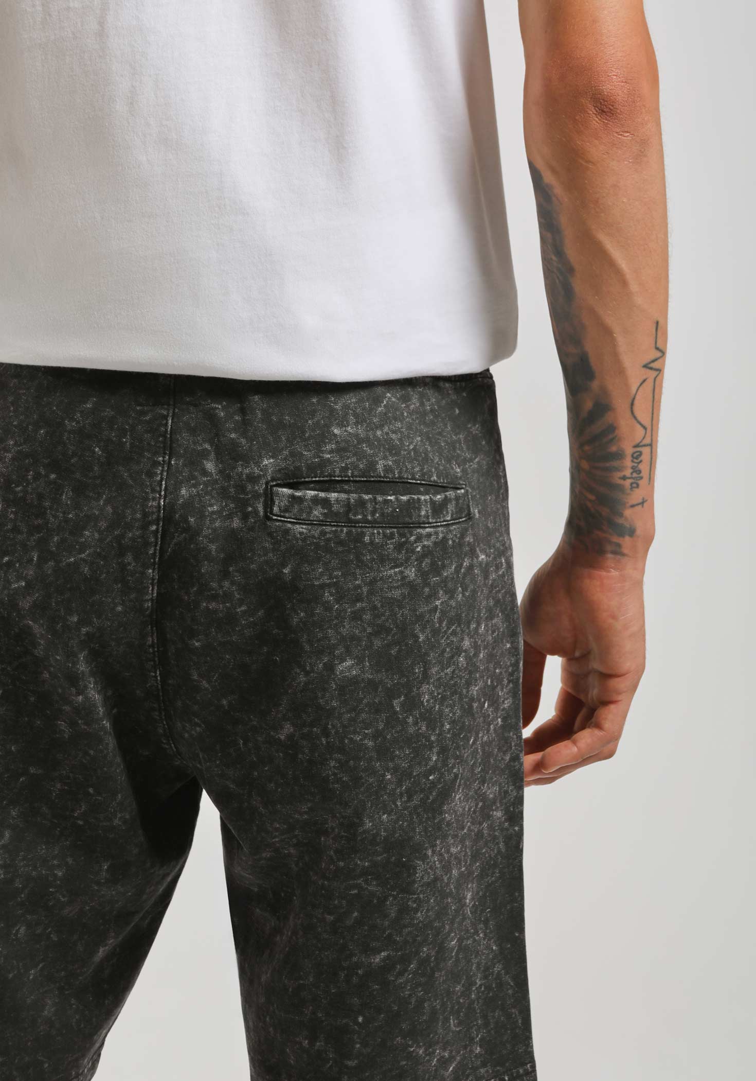 Bermuda in felpa misto cotone|Colore:Nero