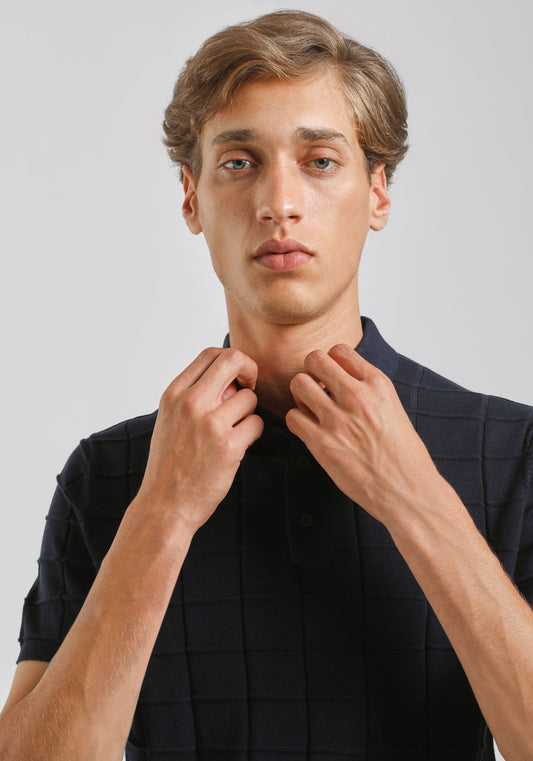 Polo in maglia a coste|Colore:Avion