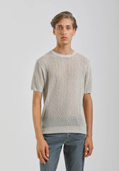 T-shirt in maglia forata|Colore:Beige melange