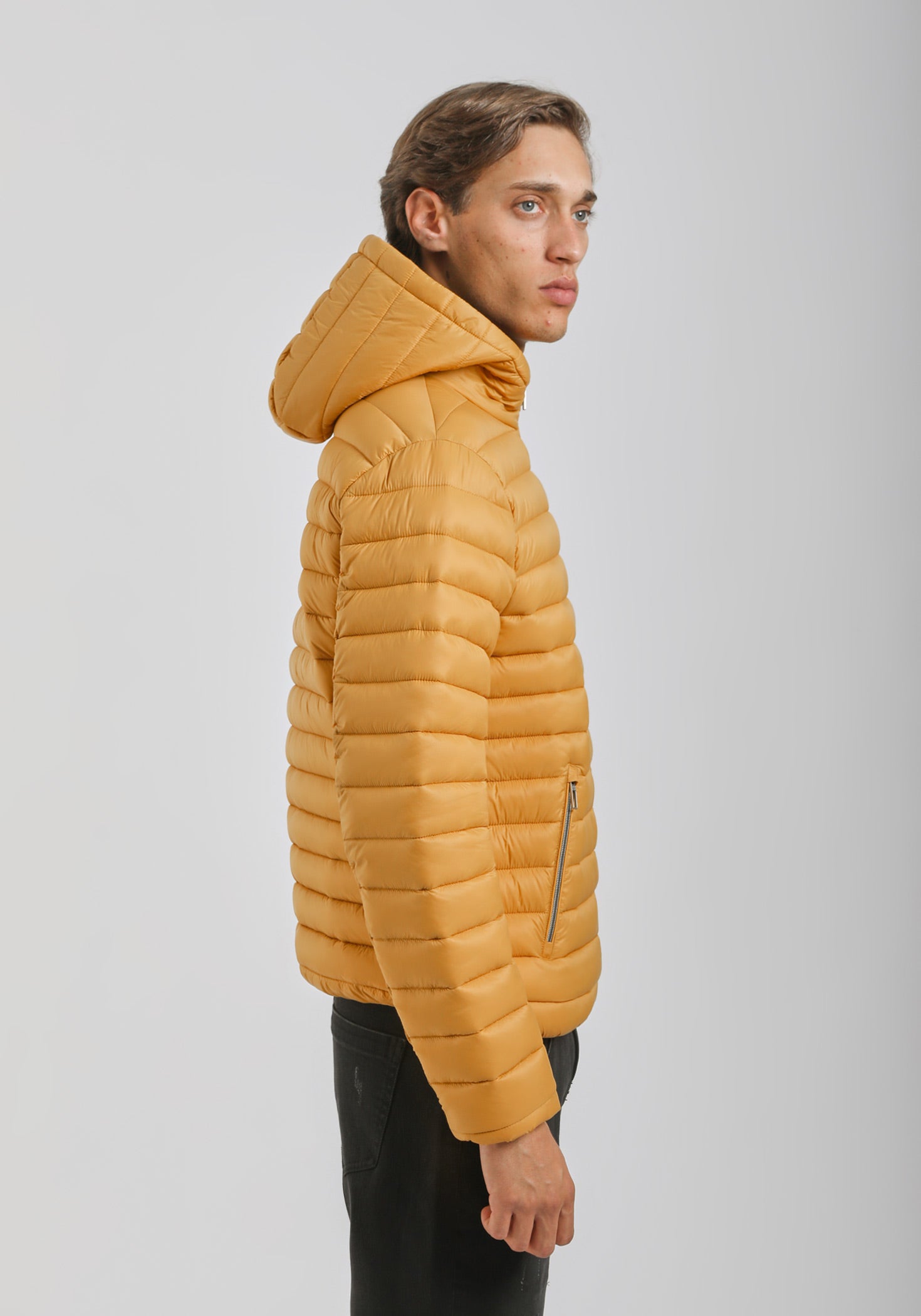 Giubbotto imbottito con cappuccio|Colore:Senape