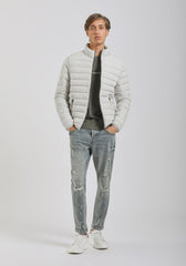 Giubbotto imbottito con collo lupetto|Colore:Off white