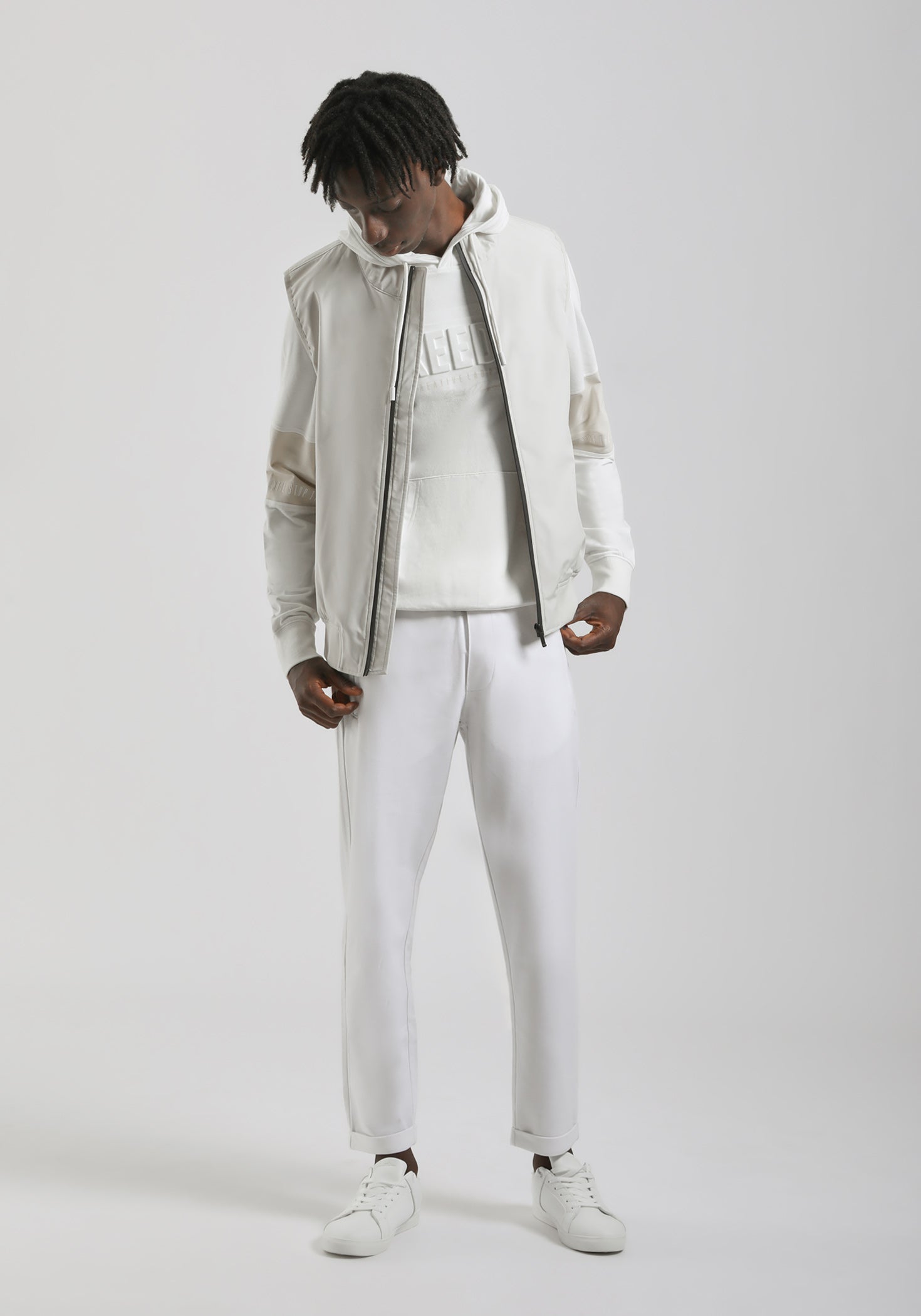 Smanicato in tessuto tecnico|Colore:Off white