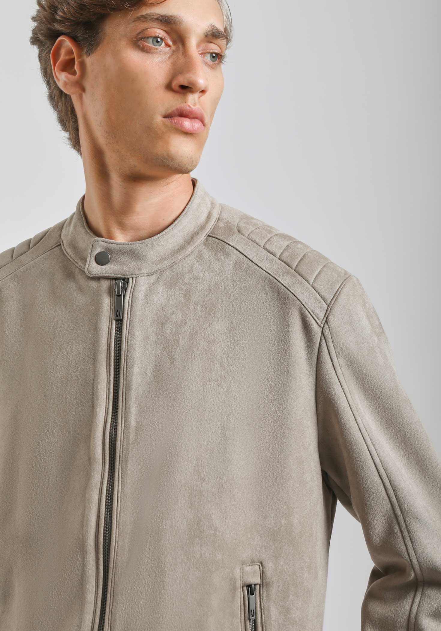 Giubbotto biker effetto camoscio|Colore:Sabbia