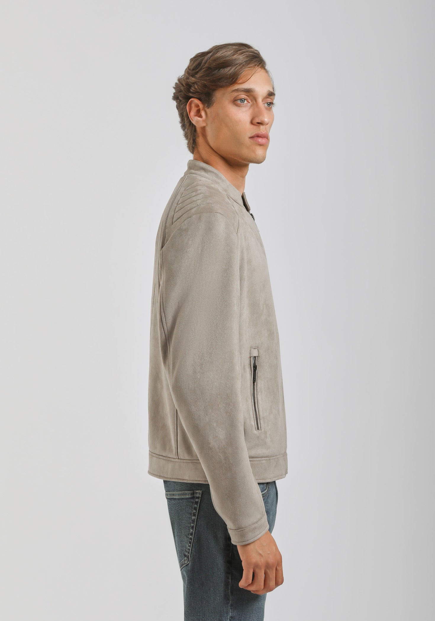 Giubbotto biker effetto camoscio|Colore:Sabbia