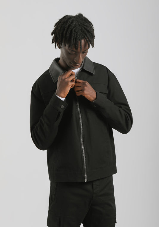 Giacca camicia in cotone|Colore:Nero