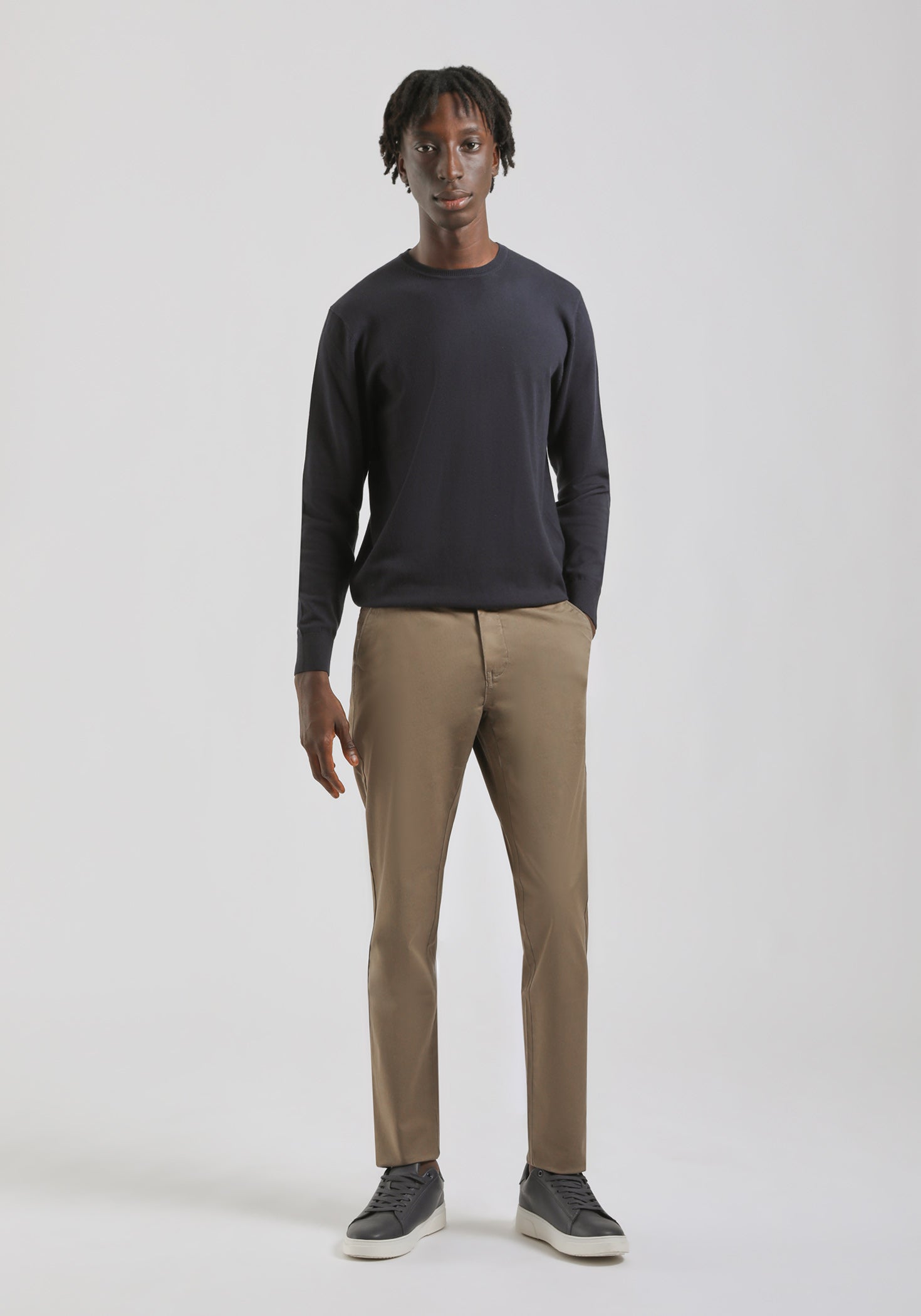 Pantaloni chino in cotone|Colore:Fango