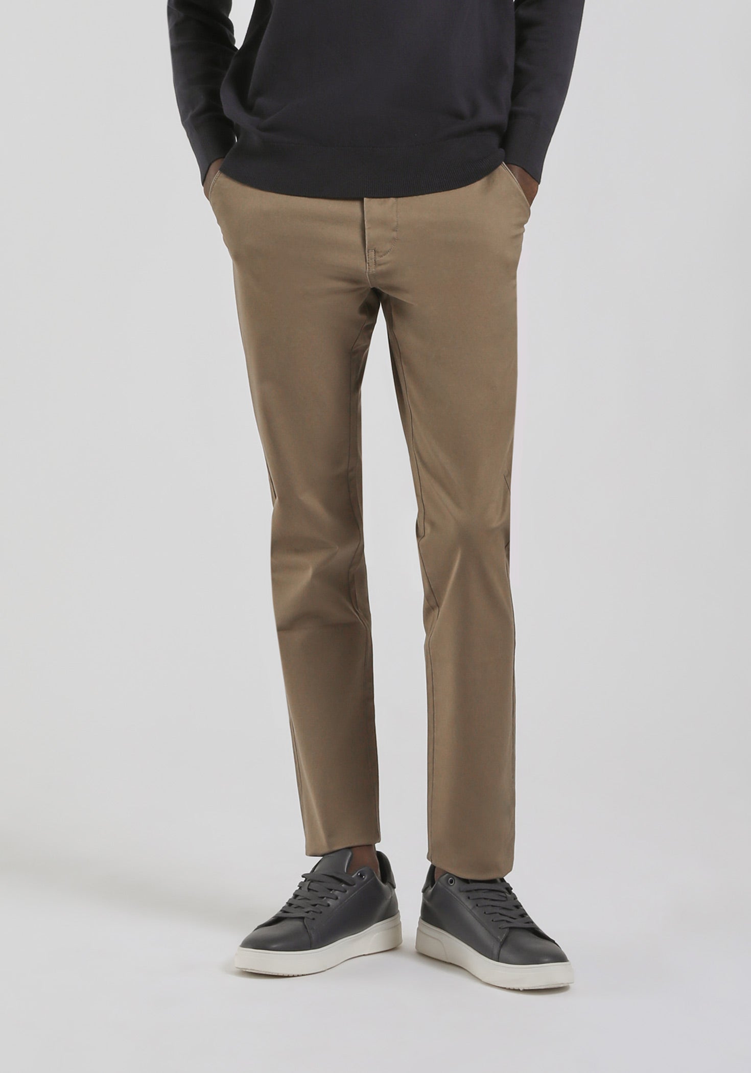 Pantaloni chino in cotone|Colore:Fango