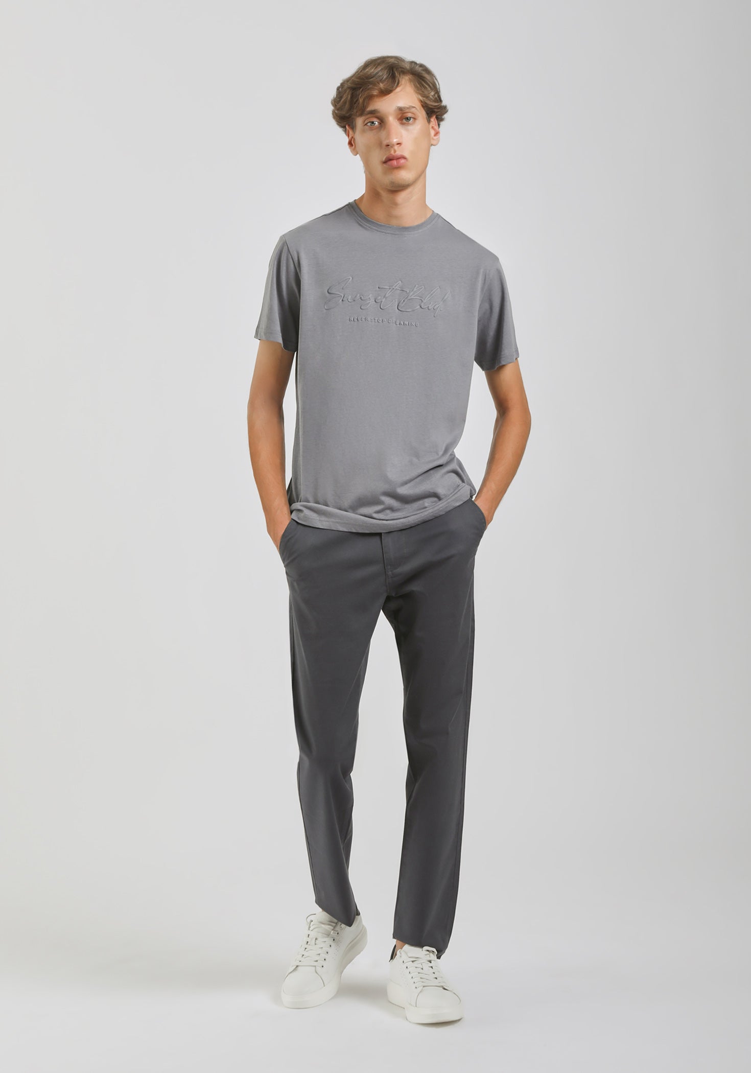 Pantaloni chino in cotone|Colore:Indaco