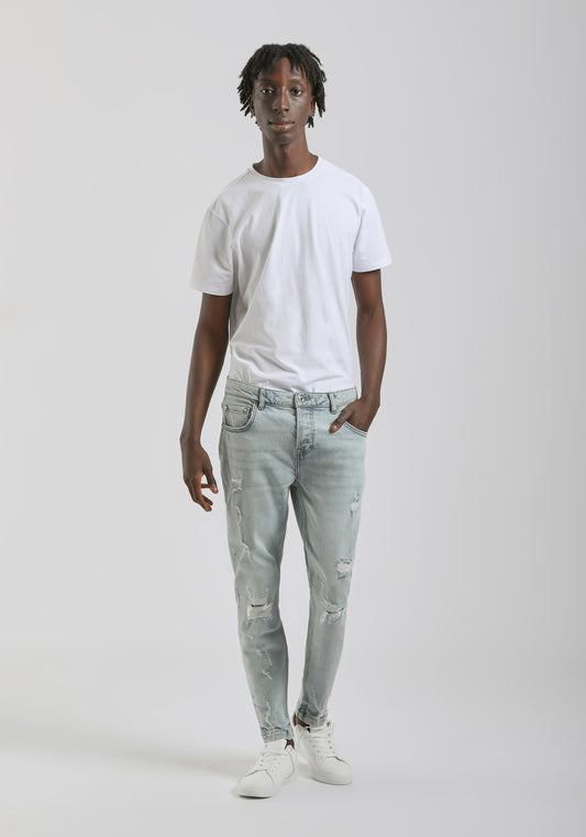 Jeans skinny fit con strappi|Colore:Jeans