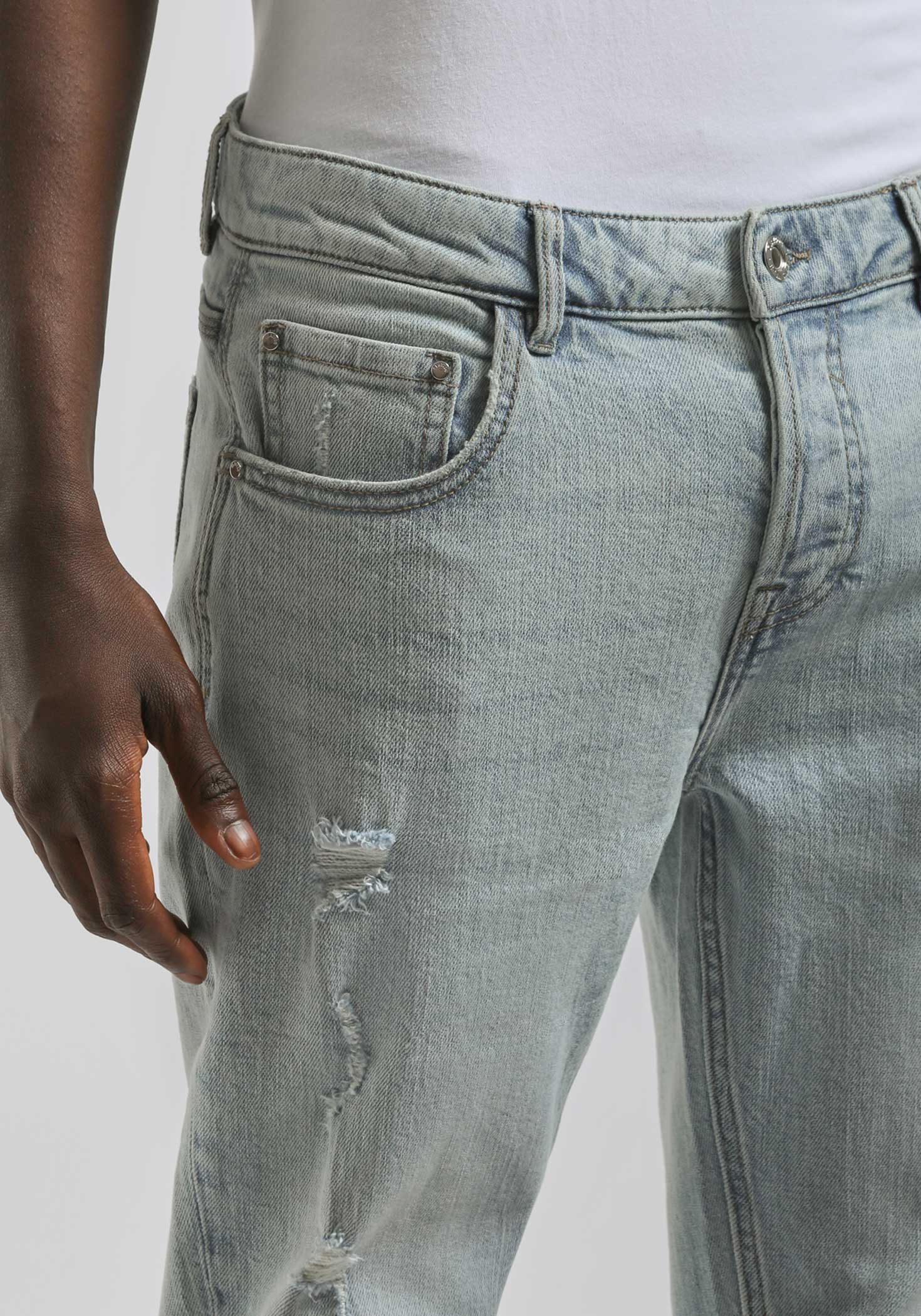 Jeans skinny fit con strappi|Colore:Jeans