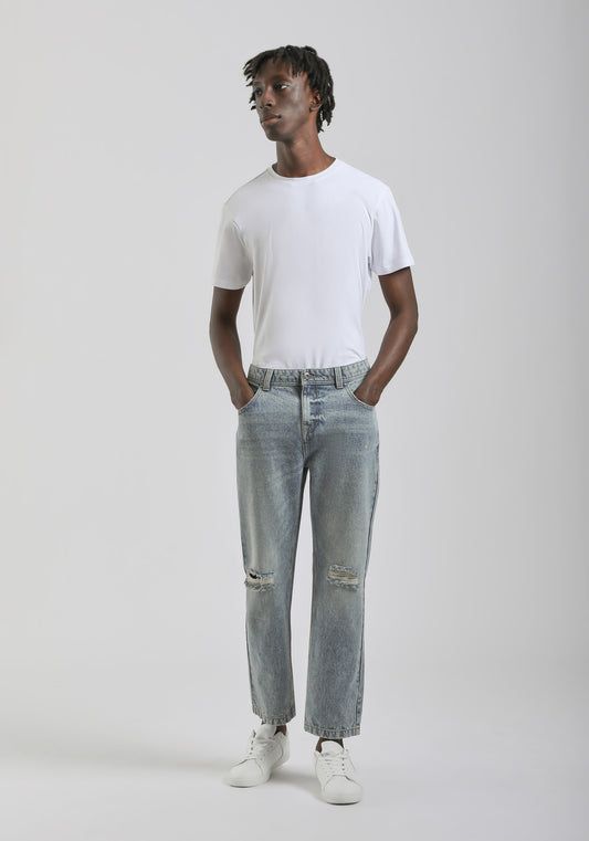 Jeans slim fit con strappi|Colore:Jeans