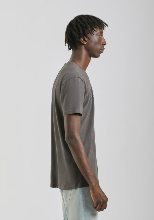 T-shirt 100% cotone con stampa|Colore:Grigio scuro
