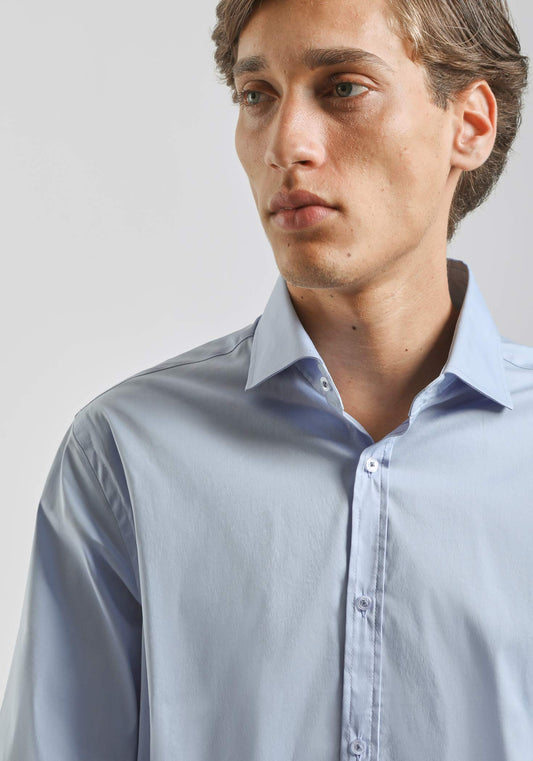 Camicia manica lunga in cotone|Colore:Celeste