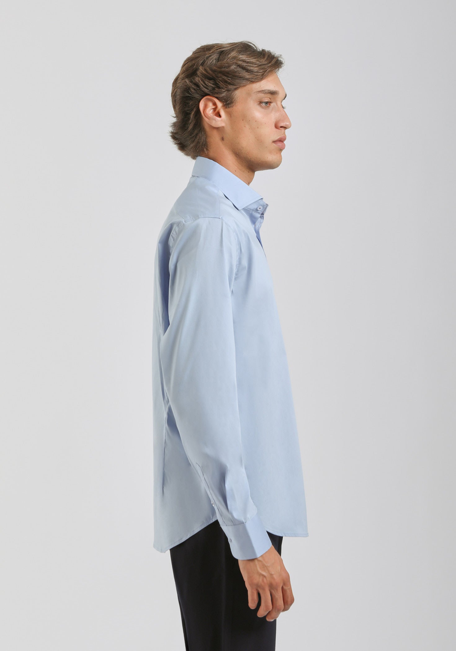 Camicia manica lunga in cotone|Colore:Celeste