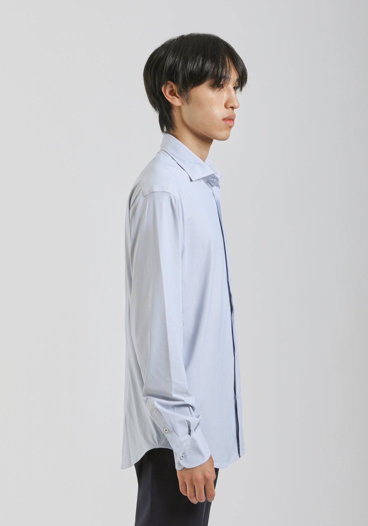 Camicia manica lunga con microfantasia|Colore:Celeste