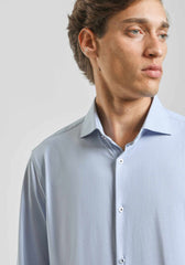 Camicia manica lunga con microfantasia|Colore:Cielo