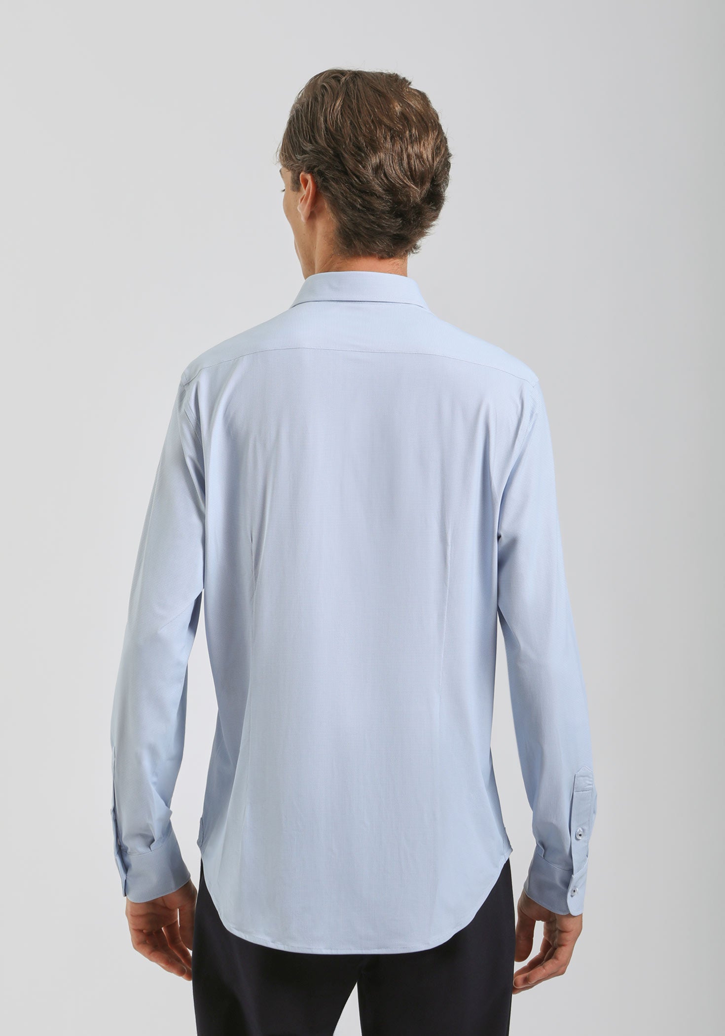 Camicia manica lunga con microfantasia|Colore:Cielo