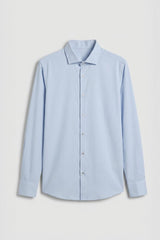 Camicia manica lunga con microfantasia|Colore:Cielo