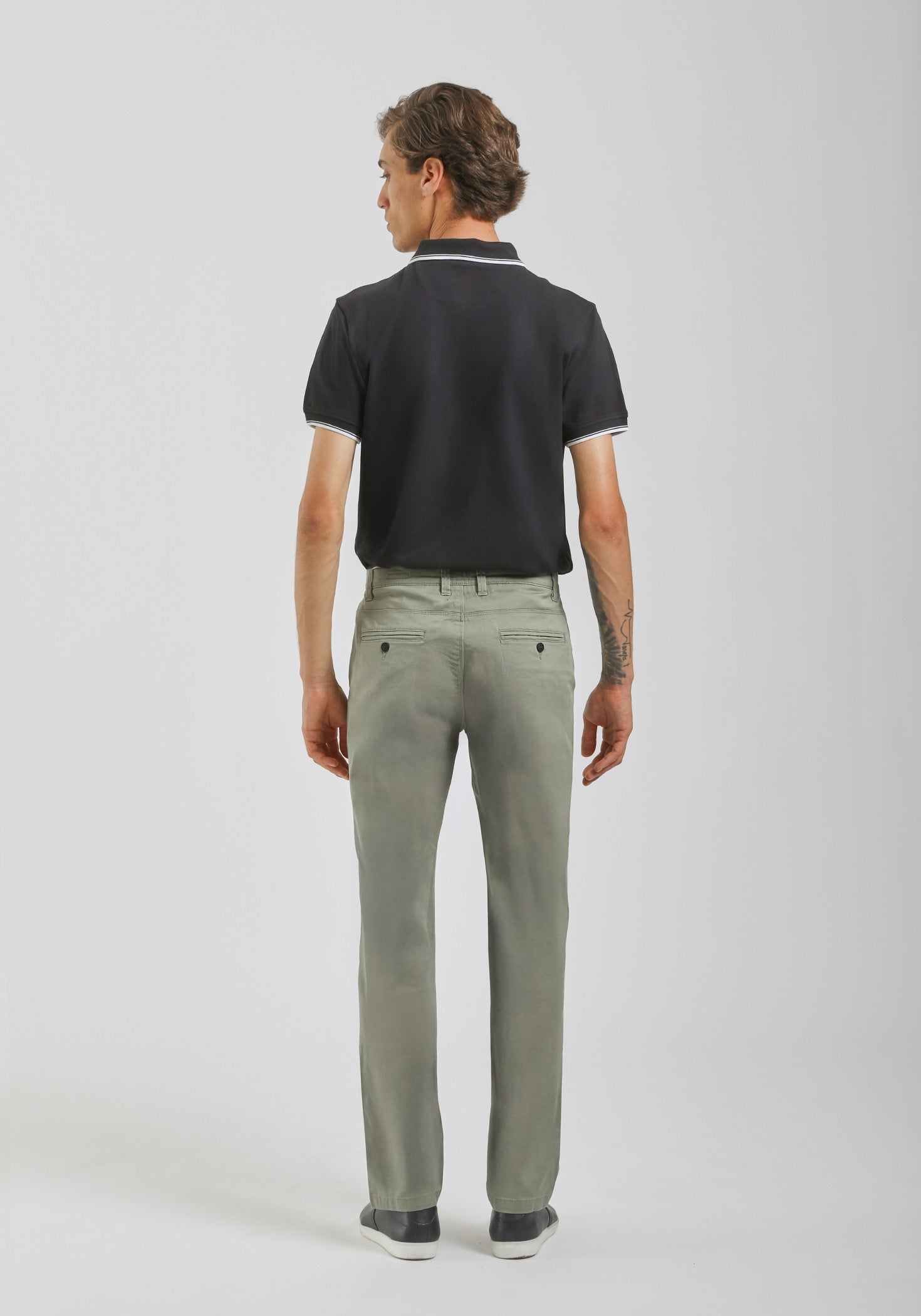 Pantaloni chino in cotone|Colore:Salvia