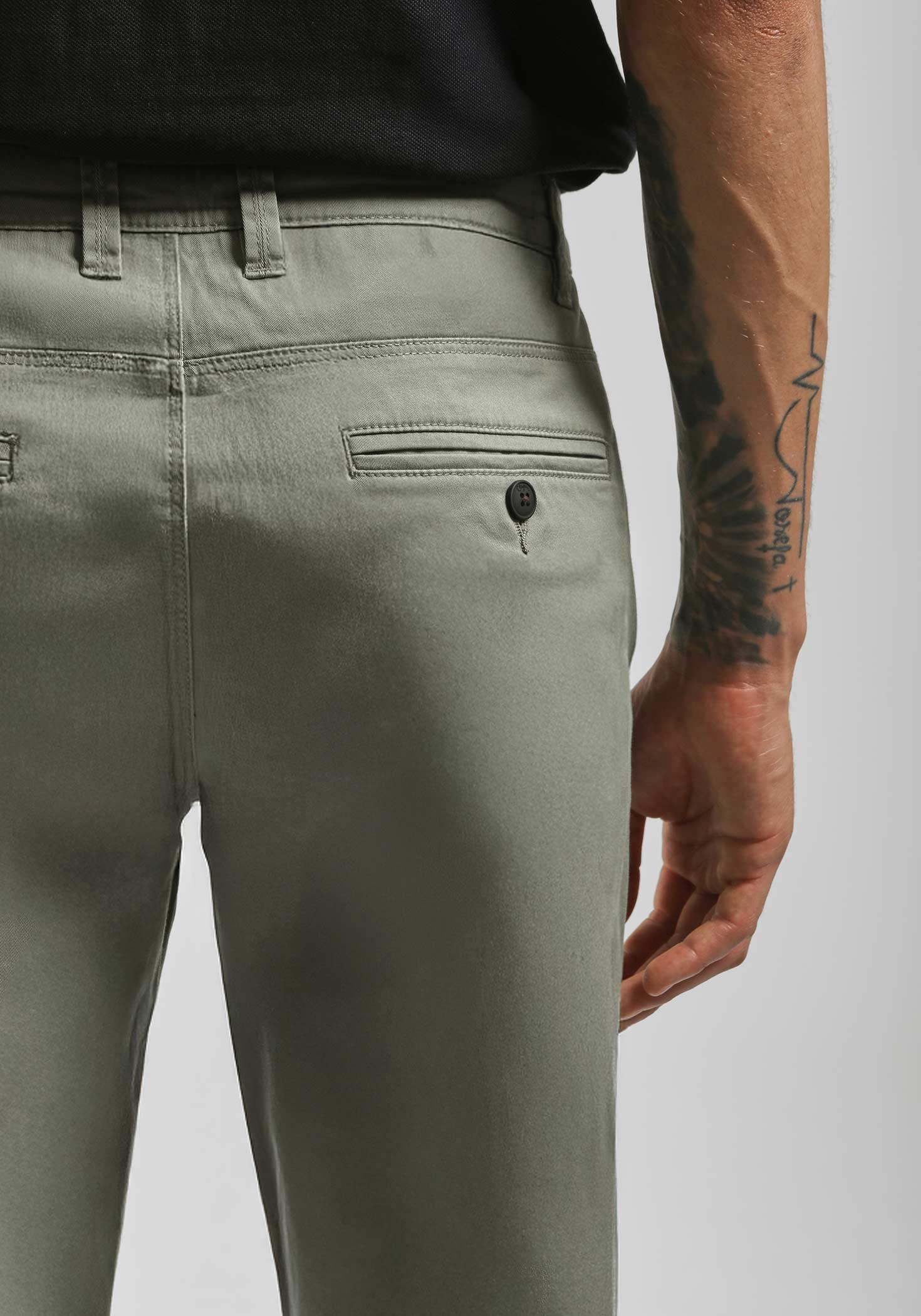Pantaloni chino in cotone|Colore:Salvia