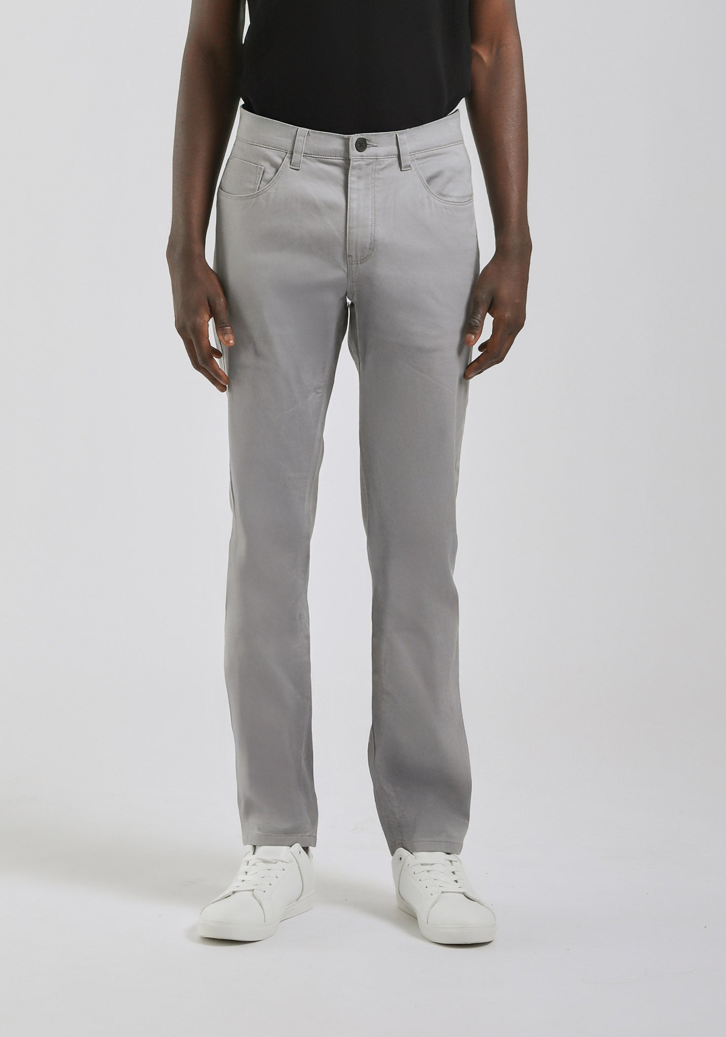 Pantaloni cinque tasche in cotone|Colore:Grigio chiaro