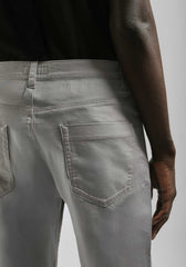 Pantaloni cinque tasche in cotone|Colore:Grigio chiaro